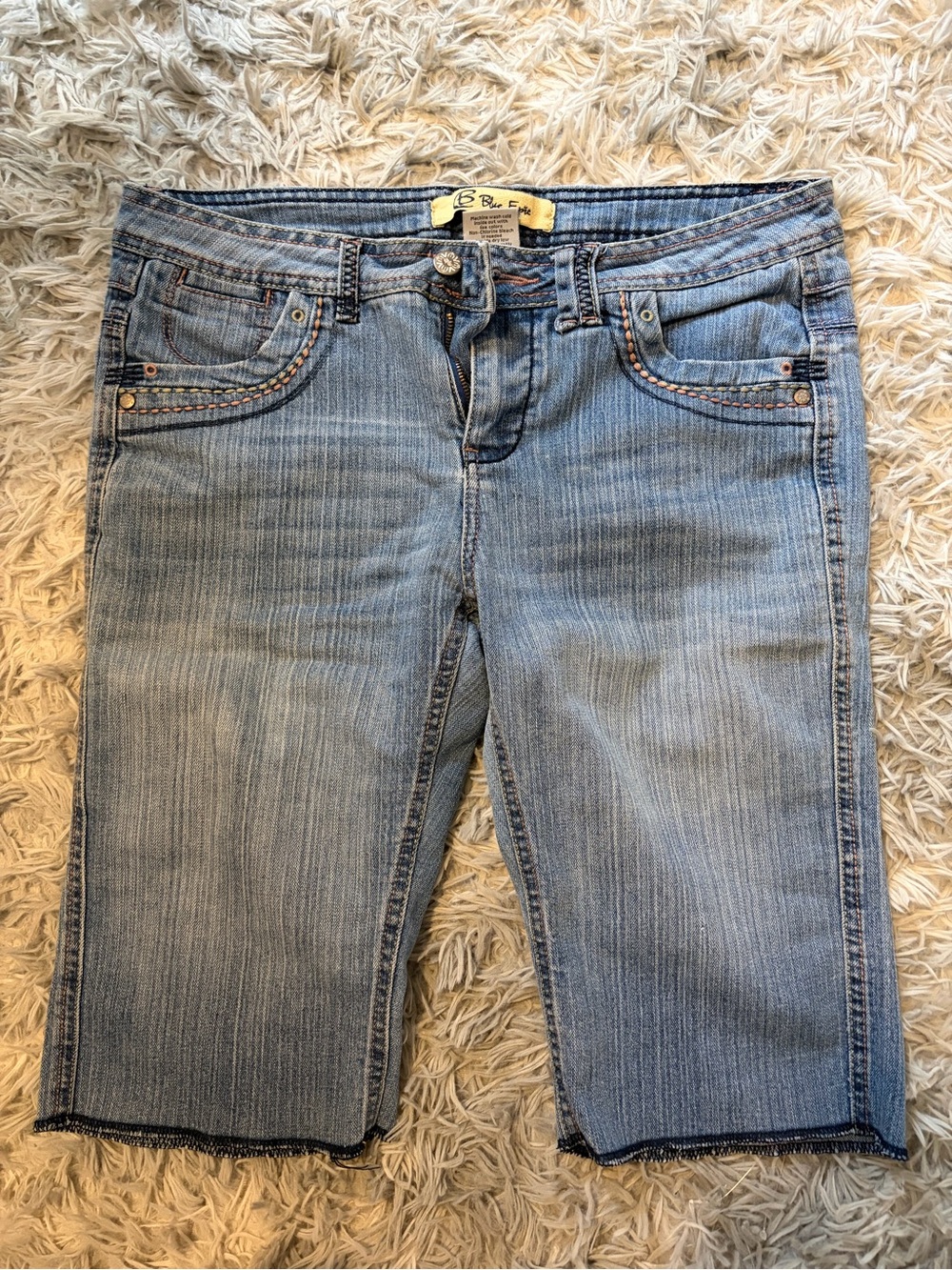 Women’s Light Blue Denim Knee-Length Jeans Shorts
